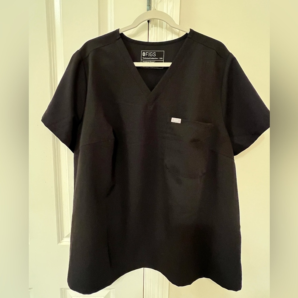 Figs Catarina one pocket scrub top . Black. 3XL.